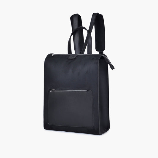 Black suede adventure backpack