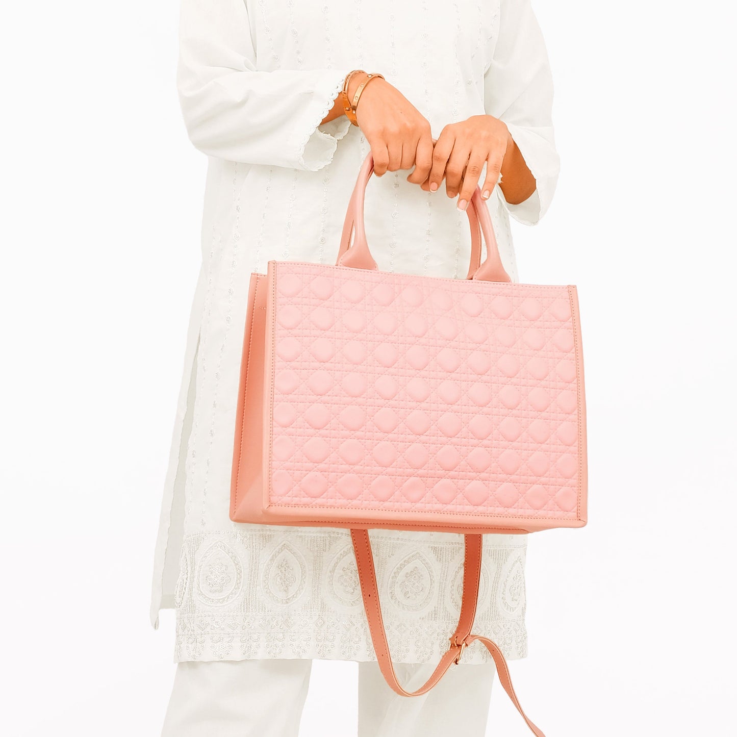 Peach box tote bag