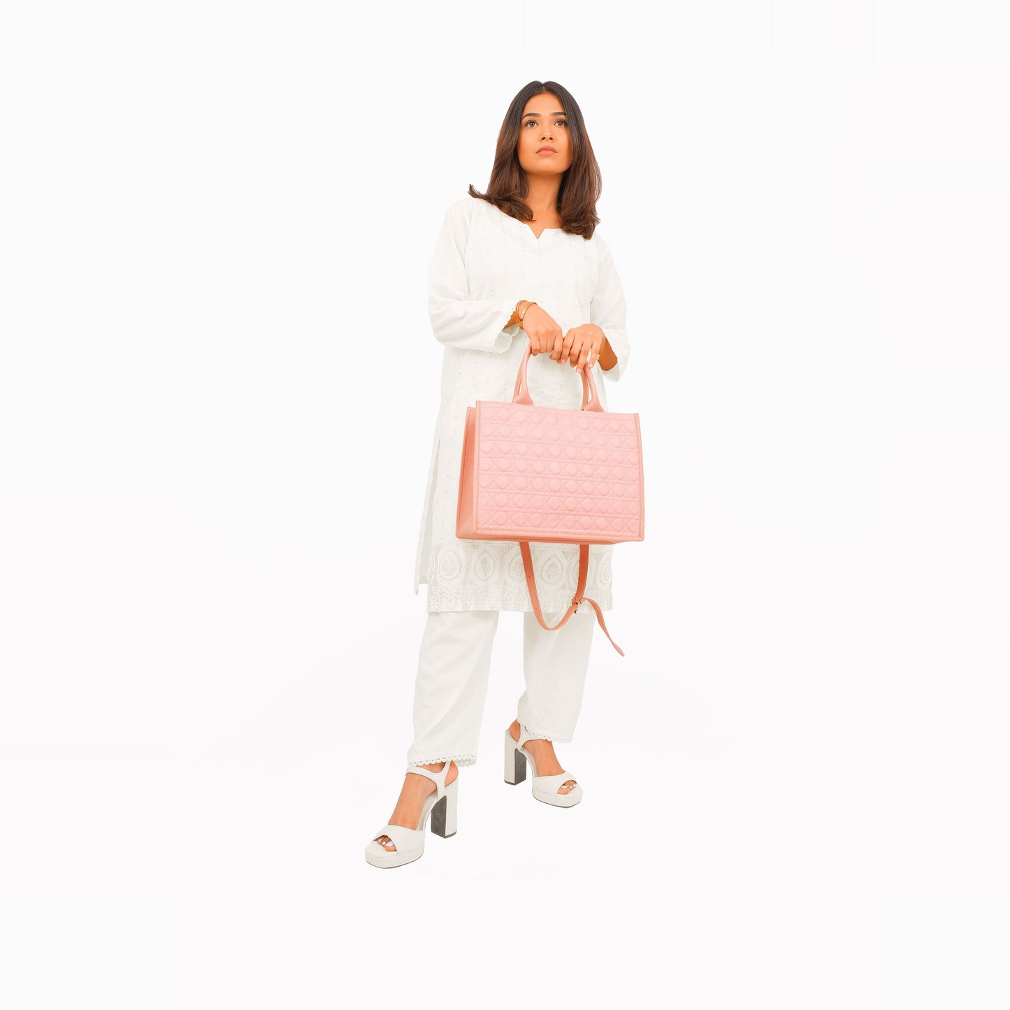 Peach box tote bag