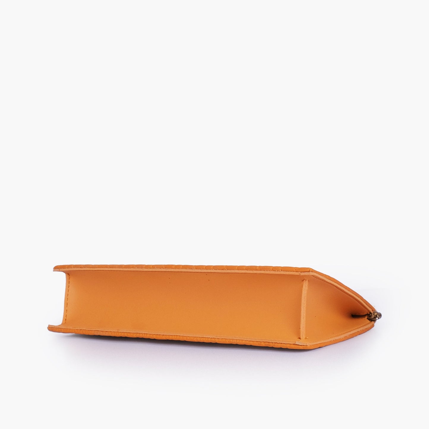 Mustard quilted evening clutch with snap closure